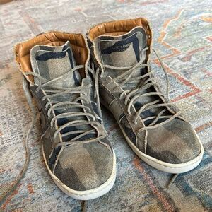 Saint Laurent Camo Suede Fringe-Detail High-Top Sneaker Sz. 11 (44)